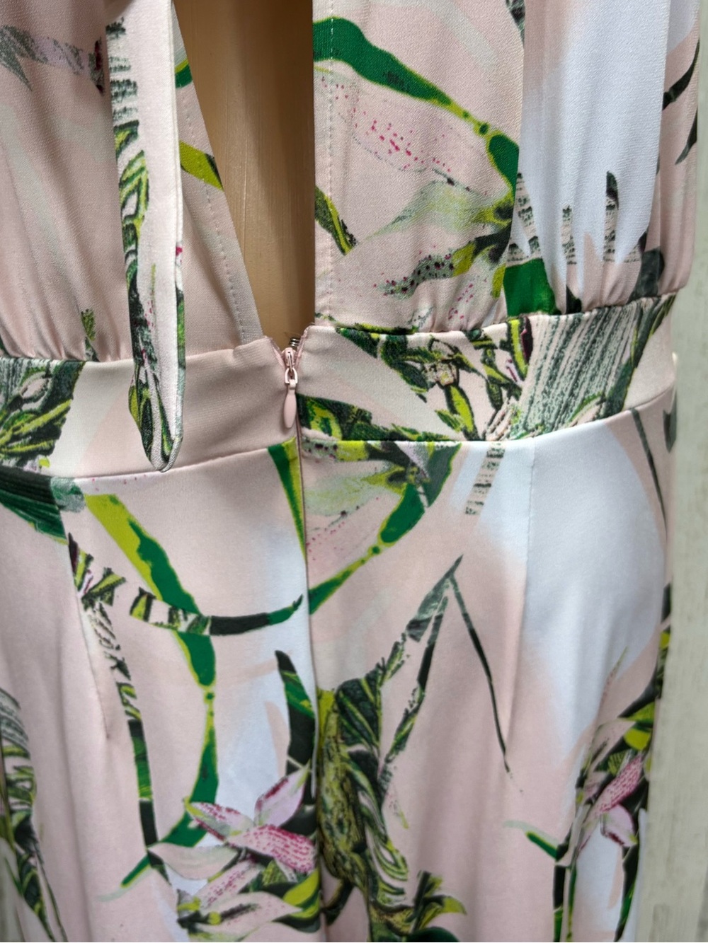 New York & Company High-Neck Tropical Print Floral Wide-Leg Jumpsuit - Picture 8 of 10